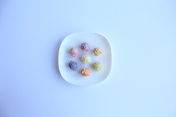 Candies with white background