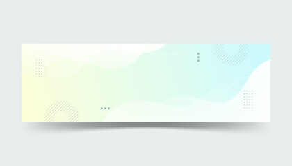 Modern banner backgrounds, gradient, soft color, blue and yellow green, wave effect style, EPS10