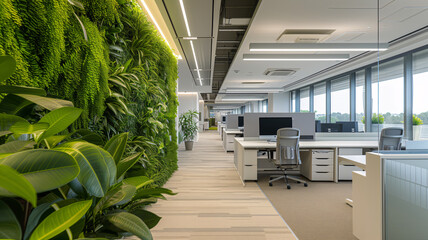 office Interior with vertical gardens - obrazy, fototapety, plakaty