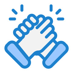 Handshake Vector Icon Illustration in Blue Style, Suitable for Web & Apps, Presentation, or Social Media