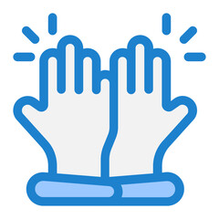 High Five Vector Icon Illustration in Blue Style, Suitable for Web & Apps, Presentation, or Social Media