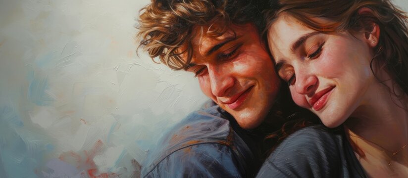 Portrait of a Young Couple: Embracing Love and Joy in a Stunning Portrait of a Young Couple