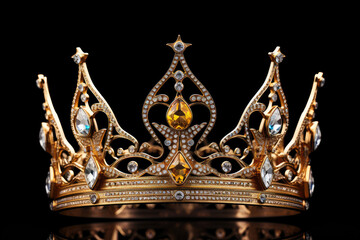 Monarch's Halo Radiant Crown with Gemstone Elegance