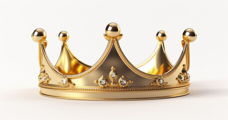 Simplicity of Sovereignty Classic Gold Crown with Spherical Ornaments