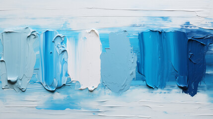 Blue oil paints on white wood board