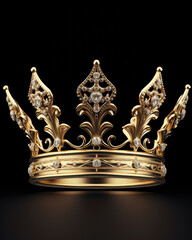 Golden Rule Majestic Crown with Regal Gemstones - obrazy, fototapety, plakaty