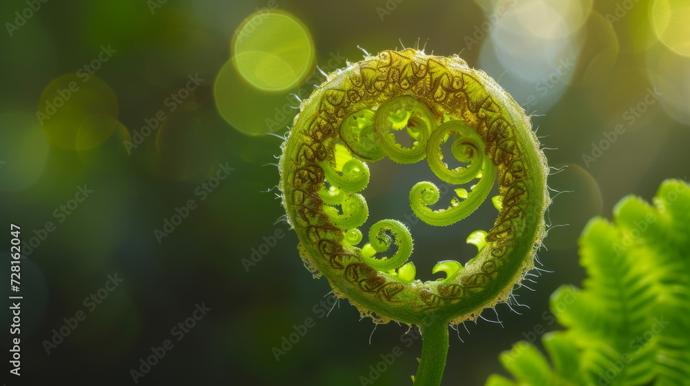Poster a delicate unfolding of natures design as the fern grows and expands adding its unique flourish to t