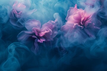 background with misty covered flowers