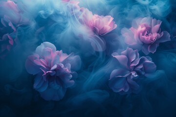 Fototapeta premium mysterious flowers in mist