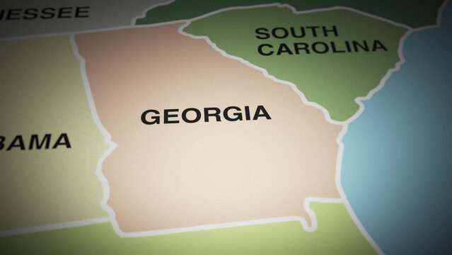 USA map turn on state of Georgia