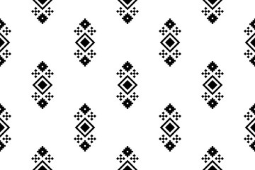 Nature vintages cross stitch traditional ethnic pattern paisley flower Ikat background abstract Aztec African Indonesian Indian seamless pattern for fabric print cloth dress carpet curtains and sarong