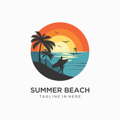 Fototapeta na wymiar beach logo design