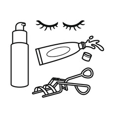 Make up cosmetics beauty girl theme vector design art