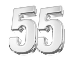 3D Silver Number 55