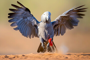 Obraz premium Detail portrait of beautiful grey parrot. African Grey Parrot, Psittacus erithacus.