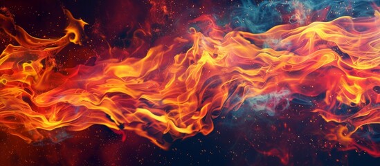 Blazing Fire and Fiery Flames Bring Heat to the Vibrant Background