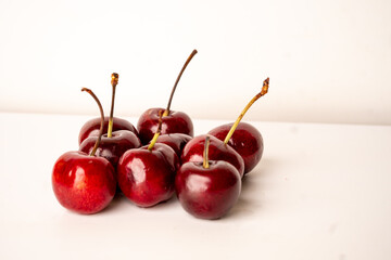 Cherries. Sweet cherries. Fresh cherries. Ripe cherries on white background