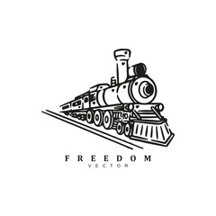 Simple minimal linear locomotive logo design vector illustration