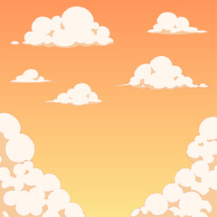 カットイラストセット_雲_夕焼け