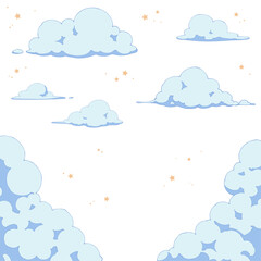 カットイラストセット_雲_夜