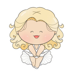 Marilyn Monroe American actress in cartoon style