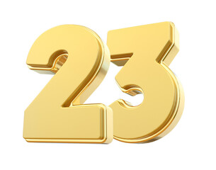 3D Gold Number 23