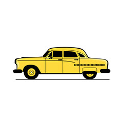 City Cruiser: A Classic Yellow Taxi Illustration