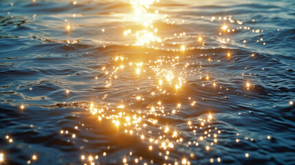 The dazzling effect of the suns light on the waters surface making it seem almost as if the ocean is paved with diamonds. - obrazy, fototapety, plakaty