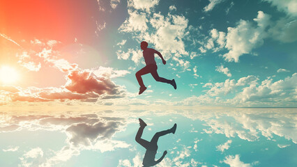 Skyward Soar Silhouette of Freedom and Aspiration