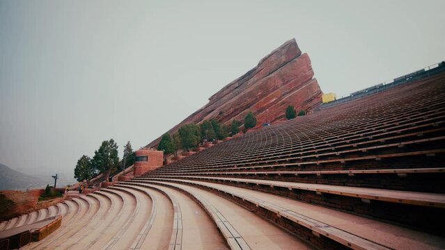 Empty Red Rocks Amphitheatre, midway up Featuring South Rock