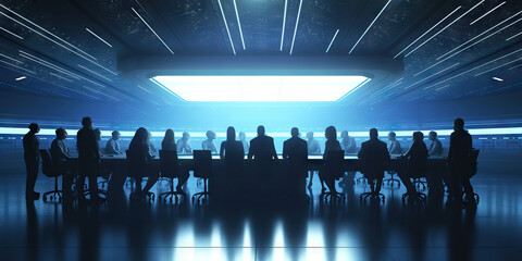 Alien Diplomacy: Vector Illustration of Intergalactic Diplomatic Meeting between Humans and Aliens