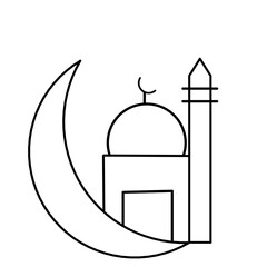 Ramadan mosque icon isolated on white background