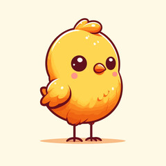 Vector Illustration of Little Yellow Chicken