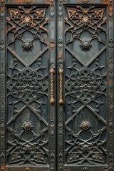 Intricate Black Detailed Motif Door