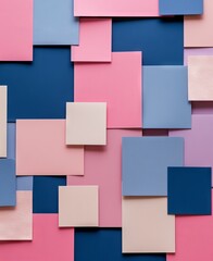 a pink, blue, and navy paper blank space cards 