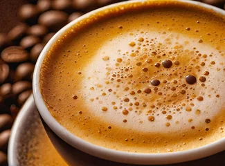 Foto auf Acrylglas Kaffee Bar Coffee cup and coffee grains