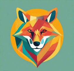 Obraz premium Flat fox illustration design