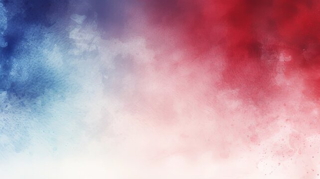 Red white blue clouds watercolor on white background. presentation. advertisement. template for artwork. copy text space.