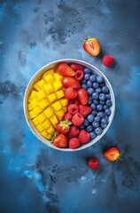 rainbow bowl with fruits and berries 