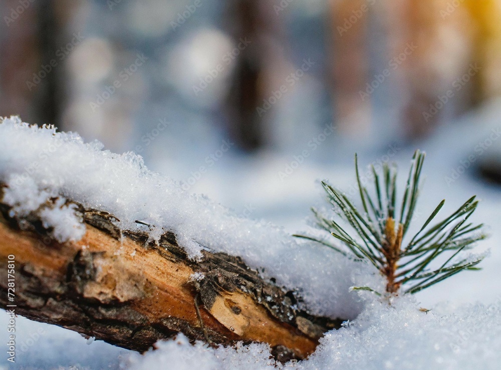 Canvas Prints Winter woods macro photography