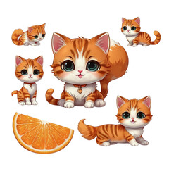 Fototapeta premium set of funny cats