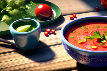 Gazpacho in Spain. Generative AI.