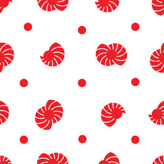red swirl shine sun japan style seamless pattern vector