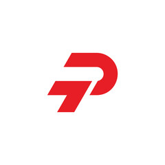 letter p arrow up geometric logo vector