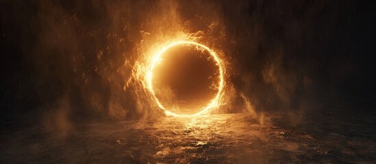 Obraz premium Luminous Light Pierces Through a Mysterious Hole, Creating an Enigmatic Background