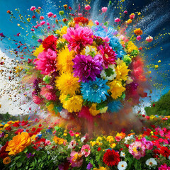 explosion de fleurs