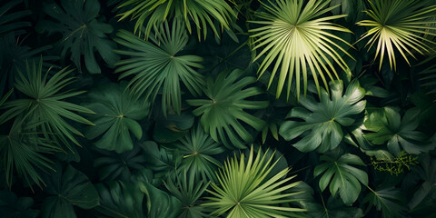 green palm leaves