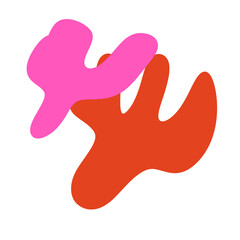 Pink Orange Abstract Shapes Decor