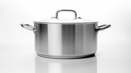 3d rendering of a stainless steel saucepan isolated in white background