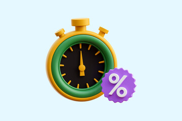 Sale Time 3D Icon Illustration